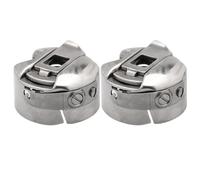 Gadpiparty 2 Stück Spulenkapsel Nähmaschinenzubehör Robustes Stahl Spulengehäuse Industrienähmaschine Ersatz Silber Verhindert Fadenverheddern Nähzubehör für Professionelle Nutzung