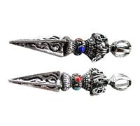 Gadpiparty 2 Stück Vintage Vajry Pestle Anhänger aus Metall Langlebiger Charme für Schlüsselanhänger Taschenanhänger DIY Schmuck Retro Buddhistisches Dekor Leicht an Schlüssel oder Taschen