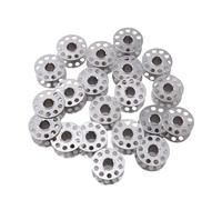 Gadpiparty 20 Stück Metallspulen Durchmesser Nähmaschinenspulen mit Kerbe Kompatibel für Gängige Haushaltsnähmaschinen Langlebig Silberfarben Inklusive Rewinder Notch Dicke