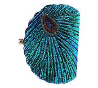 Gadpiparty Elegante Damen Abendtasche Clutch mit Grünen Polyester Perlen und Glitzernden Pailletten für Stilvolle Partys und Besondere Anlässe