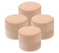 Gadpiparty Runde Schmuckschatulle und Feenzahnhalter aus Naturholz 4 Stück mit Verschlussdeckel Kleine Holzkisten für Jungen und Mädchen als Erinnerungskiste