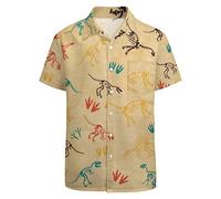 GADZILLE Hawaii-Hemd für Herren, lässiges Button-Down-Shirt, kurzärmelig, Aloha-Strand-Shirt, Partyhemd, gelb, XL