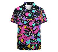 GADZILLE Hawaiihemd für Herren Casual Button Down Shirt Kurzarm Aloha Beach Shirt Party Shirt, 8090S, 5X-Groß