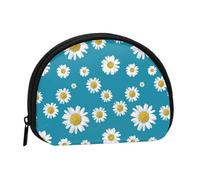 Gänseblümchen Blumen Blau Münzbörse Niedliche Mini Münzbörse für Frauen Kleine Kleingeld Geldbörse Münzbeutel