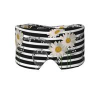 Gänseblümchen-Blumen-Musiknote-Streifenmuster, Vollständige Augenabdeckungen, lichtblockierende Augenmaske, Schlafaugen- und Ohrenschützer