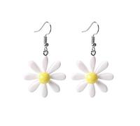 Gänseblümchen-Ohrringe, Gänseblümchen-Ohrringe für Damen, Acryl, gelbe Blume, Gänseblümchen, baumelnde Ohrringe, wilde Lilienblätter, Hawaii-Pflanzen-Ohrringe, 2.1inx1.2in, Acryl