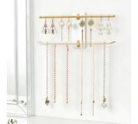 GAESHOW Kettenhalter Schmuck, Metall Schmuckständer Ketten, Golden Kettenständer Schmuck, Schmuckhalter Wand, Ketten Aufbewahrung Wandregal für Halsketten Aufhängen, Ohrringe, Armbänder, Uhren, Ringen