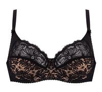 Gaia 534 Chantal Soft BH Für Damen,Regulierbare Träger,Blumenmuster,Spitze,Setteil,Größe 95D,Schwarz-Braun