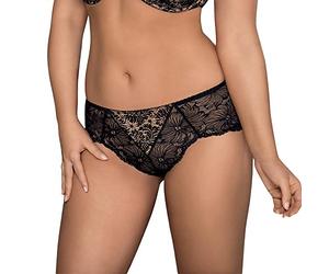Gaia 534P Chantal Slips Damen Unterhosen Unterwäsche Spitze Setteil Top Qualität EU, schwarz-braun,S