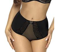 GAIA 990P Dame Slip Gemustert Unterhose Bund Unterwäsche Glatt Philippa, Schwarz,S