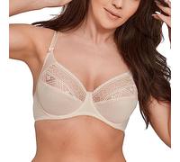 Gaia Büstenhalter Nancy - Soft - Weicher BH - Geometrisches Muster - Damen-BH mit Bügeln - Starke Unterstützung - Große Oberweite - Breite Größenauswahl - Beige E90