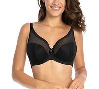 GAIA Büstenhalter Sonia Semi-Soft - Halbverstärkter BH - Mittelhoch bedeckender BH - Ohne seitliche Bügel - Starke Unterstützung - Büstenhalter mit Bügeln - Schwarz F70