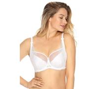 Gaia Dame Bügel-BH Spitze Netz Schleife Träger Schalen 931 Veronika, Weiß,65K
