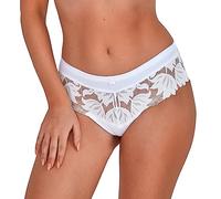 Gaia Dame Slip Brazilian Ausgeschnitten Spitze Trendig Komfortabel 1135B, Weiß,L