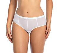 Gaia Dame Slip Unterhose Gestreift Netz Unterhose Schleife Bund 1058P Sonia, Weiß,M