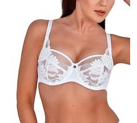 Gaia Dame Soft BH Klassisch Schalen Gemustert Spitze Bügel 1135 Nike, Weiß,95D