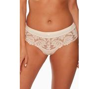 Gaia Damen Brazilian Slip Nikke | Beige M | Panty mit Spitze für einen formschönen Po | Weiche Mikrofaser & optimaler FB