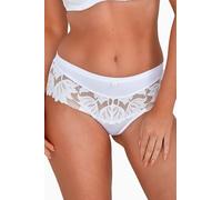 Gaia Damen Slip 1134 Keto | S | Weiß | Eleganter Panty mit femininer Spitze | Bequemer Taillenslip aus weicher Mikrofaser für perfekten Sitz