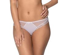 GAIA Damen Slip Unterwäsche Modell Veronika Spitzen Unterhosen Bequem Dessous Frauen Panties Bikini Weiß XL