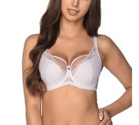 GAIA Damen Soft BH Träger Schalen Spitze Unterwäsche Modell Veronika Semi-Soft Bequemer und Eleganter Büstenhalter Weiß