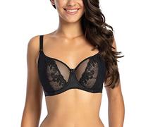 Gaia Dame Soft BH Schalen Spitze Stickerei Tüll Klassisch 1026 Ada, Schwarz,80G