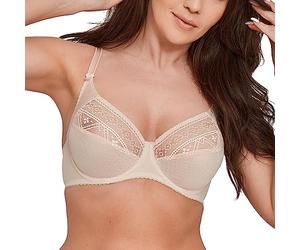 Gaia Soft BH Dame Unterwäsche Dessous Spitze Seitenstäbchen Sport BH 059 BS, Beige 2,85E