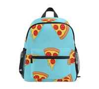 GAIREG Cartoon Pizza Blau Kleinkind Mädchen Rucksack mit Namensschild Kleiner Reiserucksack, Cartoon-Pizza-Blau, 6-8 Jahre