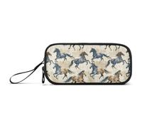 GAIREG Federmäppchen mit Pferdemotiv, Vintage-Stil, Braun, für Studenten | Marker-Etui mit Netzinnentaschen, aufgeräumt für Bastelprojekte, 2 l, 22 x 8,9 x 10,9 cm, 155,9 g