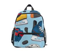 GAIREG Hockeyausrüstung Skates Blau Kleinkind Mädchen Rucksack mit Namensschild Kleine Kindergarten-Rucksäcke, Hockey-Ausrüstung, Schlittschuhe, Blau, 3-5 Years, Niedliche Rucksäcke