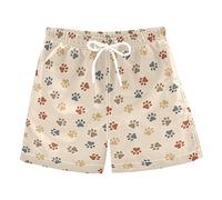 GAIREG Jungen Boardshorts Bunt Cartoon Dinosaurier Sommer Badehose Kleinkind Badeanzug schnell trocknende Bademode 2T-XL, Haustierpfoten auf Beige, 2 Jahre