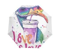 GAIREG Lgbt Regenschirm, Strauß, mit Regenbogenbrille, winddicht, für Auto, Reise, kompakt, zusammenklappbar