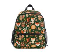 GAIREG Niedlicher Rucksack mit Waldtieren, Füchsen, für Kleinkinder, Jungen, Mädchen, kleine Kinder, Rucksäcke mit Namensschild, Mini-Reise-Büchertasche, Niedliche Waldtiere, Füchse, 6-8 Years