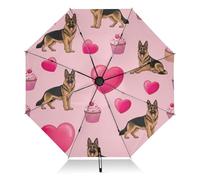 GAIREG Regenschirm Deutscher Schäferhund, leicht, tragbar, automatischer Regenschirm für Frauen, Reise-Regenschirme für Regen, Wind und Sonne