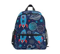 GAIREG Rockets Blauer Kleinkinderrucksack für Mädchen Jungen kleine Kinder Rucksäcke mit Namensschild Mini, 3-8 Jahre, Rockets Blue, Medium, Niedliche Rucksäcke
