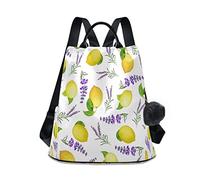 GAIREG Rucksack für Damen, Motiv: Happy Halloween, Kür nti-Diebstahl, Reisetasche, modischer Pompon-Rucksack zum Wandern, Lavendel und Zitrone