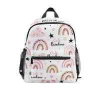GAIREG Rucksack für Kleinkinder, Mädchen, Jungen, Motiv: Regenbögen, Leopardenmuster, kleine Reisetasche, Büchertasche mit Namensschild, Kinder-Schultasche, Pastellfarben, Pastellfarbene Regenbögen