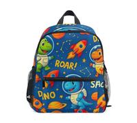 GAIREG Süße Dinosaurier Weltraum Blau Rucksack für Kleinkind Mädchen Jungen Mini mit Namensschild Kleine Kinder Rucksäcke 3-8 Jahre, Niedliche Dinosaurier, Weltraumblau, Small, Niedliche Rucksäcke