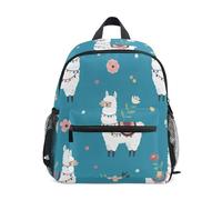 GAIREG Süßer Lamas Rucksack für Kleinkinder, für Jungen und Mädchen, mit Namensschild, kleine Reisetasche, Blau, Niedliche Lamas, blau, 6-8 Years, Niedliche Rucksäcke