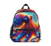 GAIREG Twilight Octopus Glow Blue Kleinkind Mädchen Rucksack mit Namensschild, kleine Reisebuchtasche, Twilight Octopus Glow Blue, 6-8 Years, Niedliche Rucksäcke