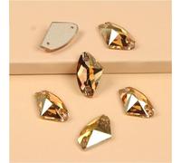 Galactic AAAAA genähte Steine, flache Rückseite, Strasssteine, zum Aufnähen, Kristalle, Handwerk, Edelsteine, Glas-Strasssteine für Kleidung, metallisch, Sonnenschein, 9 x 14 mm, 96 Stück