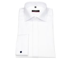 Galahemd - Modern Fit - Cover Shirt - Umschlagmanschette - weiß - 68cm Arm Eterna