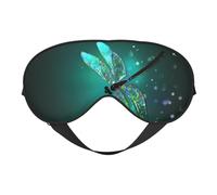 Galaxie-Tier-Augenmaske, Libellen-Druck, doppelseitige weiche Augenabdeckung für Schlaf, Reisen, Yoga, verstellbarer Riemen, blockiert Licht
