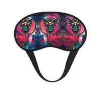 Galaxy Owl Print Verstellbare Augenabdeckung zum Schlafen, bequeme, druckfreie und atmungsaktive Schlafmasken