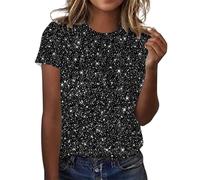 Galaxy Shirt Damen Sternenhimmel T Shirt 3D MulticoloreElegant Misto Karneval Pailletten-Oberteil Lässiges Kurzarm Mit Rundhalsausschnitt Alltags Tutto Xs-L Universum Top Oberteile Karneval Kostüm