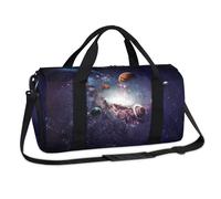 Galaxy Solar Planeten Sport Seesack Planeten Druck Wochenende Übernachtung Tasche Casual Tote Holdall Reise Gym Gepäck Seesack für Kinder Mädchen Jungen Damen Herren