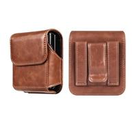 Galaxy Z Flip 6/5/4/3/Z Flip Gürteltasche Leder Braun, Handytasche mit Gürtelclip Ledertasche Hüfttasche Hülle Portemonnaie Schutzhülle Kompatibel mit Huawei P50 Pocket/Moto Razr 50/40 Ultra/Razr+