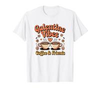 Galentine Vibes Gang Coffee and Friends im Retro-Look, passend dazu Preisgünstiges Grafik-T-Shirt, Herren, Weiß, XL