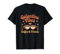 Galentine Vibes Gang Coffee and Friends im Retro-Look, passend dazu Preisgünstiges Grafik-T-Shirt, Herren, Schwarz, XL