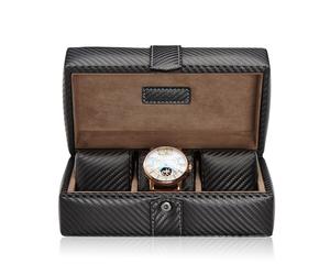 GALLANTE Watch Box for 3 Watches - Matte Carbon