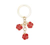 Gallkeat Blume Schlüsselanhänger, Aesthetic Kawaii Schlüsselanhänger für Damen, Mädchen und Frauen, Taschenanhänger und Tasche Anhänger, Cute Keychain Charm (Rot)